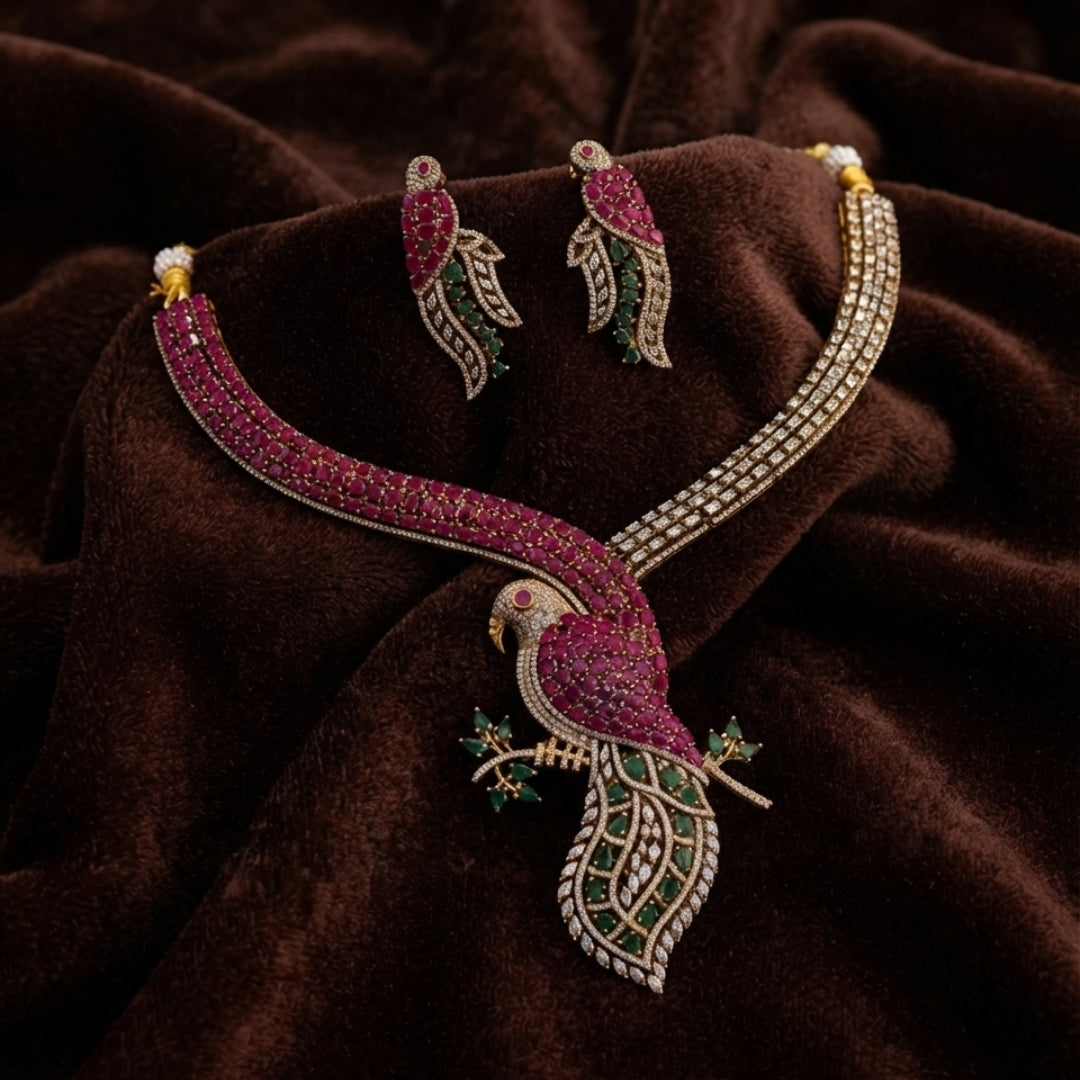 AD Parrot motif & Ruby Set