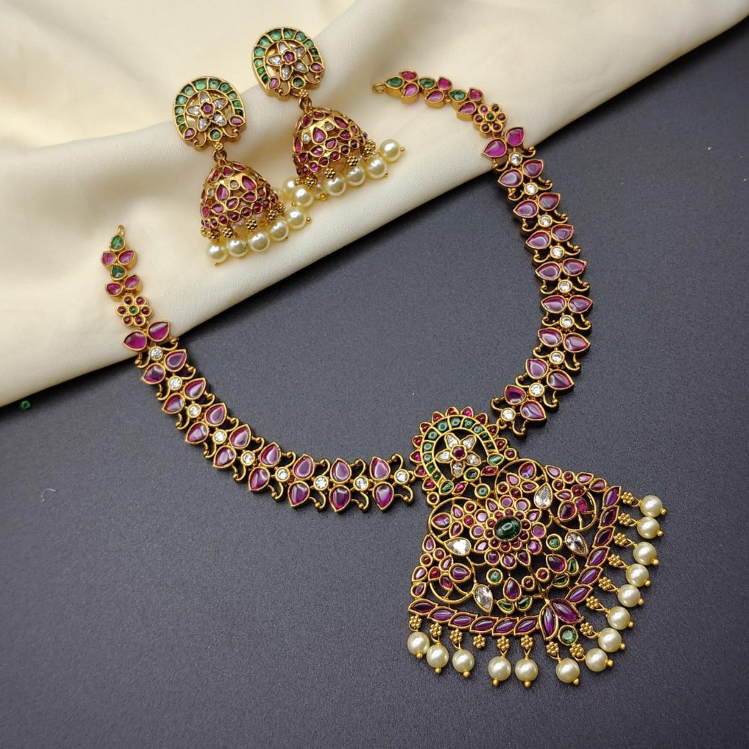 Antique Gold Ruby and Emerald Set