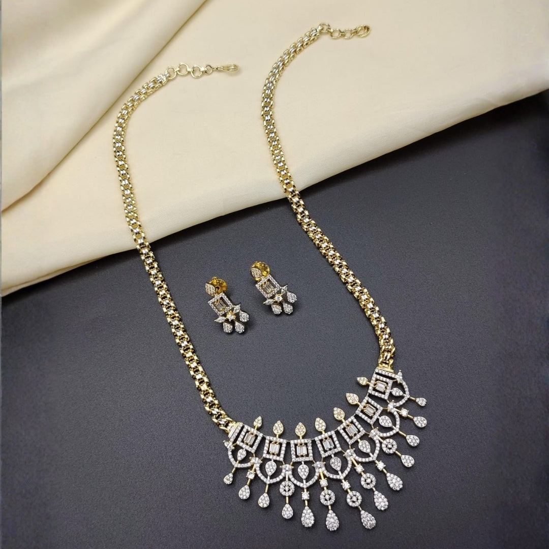 Elegant American Diamond Long Necklace