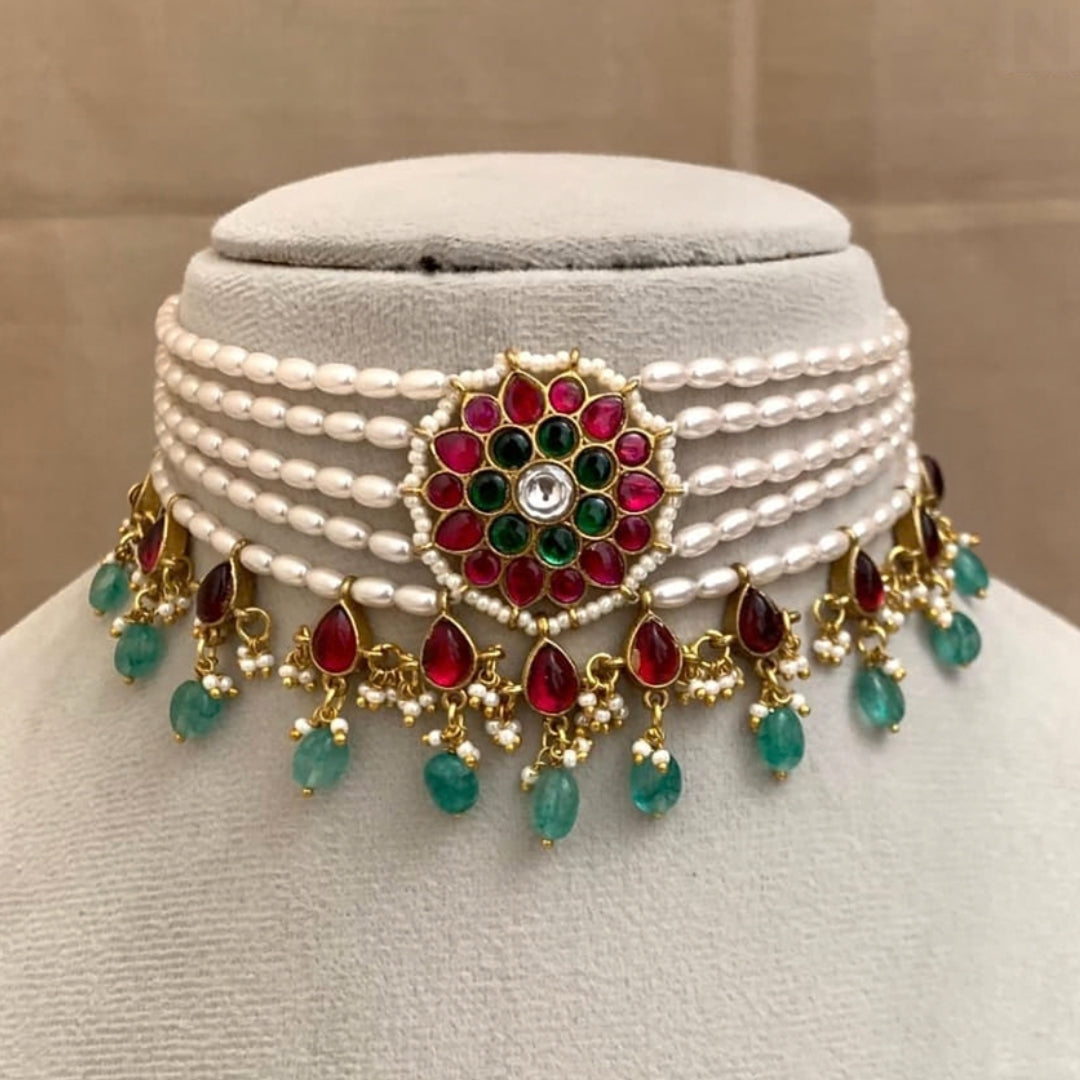 Jadau Kundan Pearl Choker