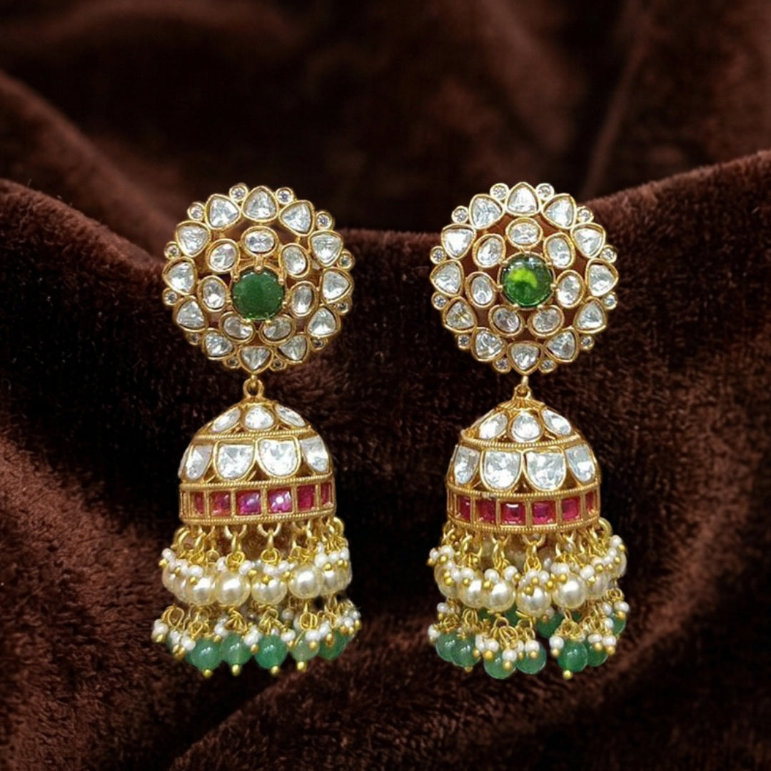Jadau Kundan & Pearl Earrings