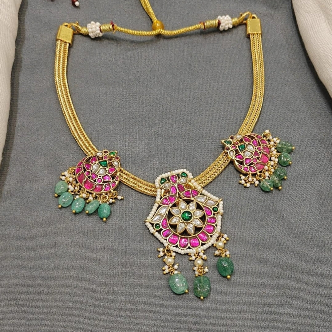 Multi-Pendant Kundan Necklace