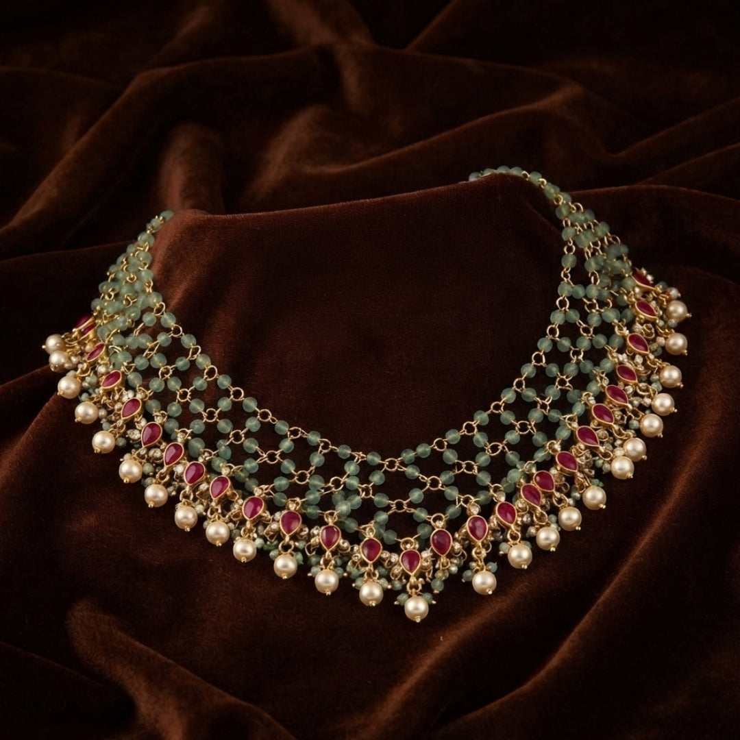 Multi-Strand Beaded Choker