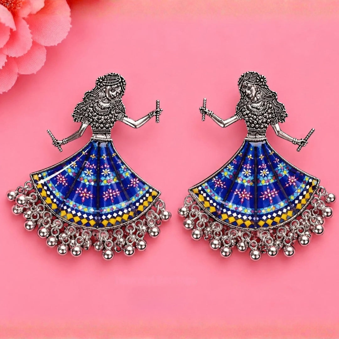 Oxidized Navratri Dancing Doll Earrings