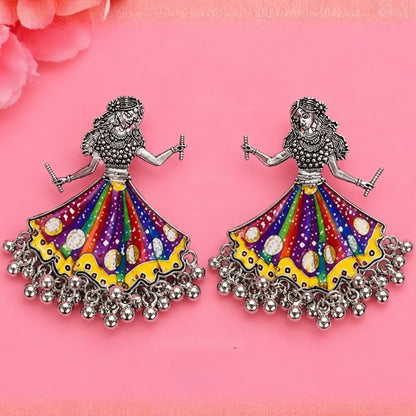 Oxidized Navratri Dancing Doll Earrings
