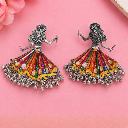 Oxidized Navratri Dancing Doll Earrings