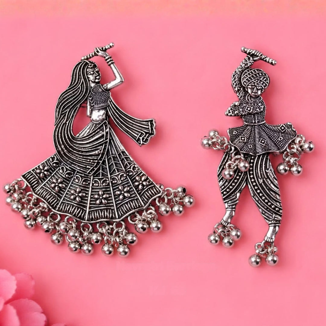 Oxidized Navratri Dancing Doll Earrings