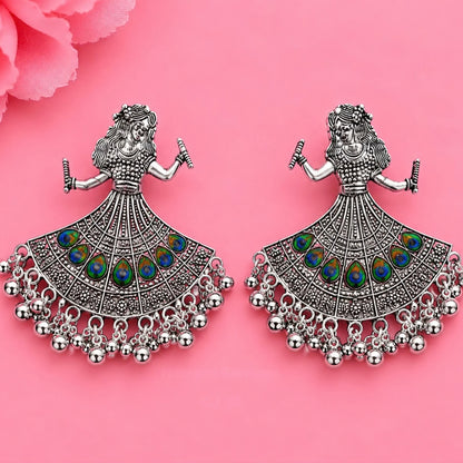 Oxidized Navratri Dancing Doll Earrings