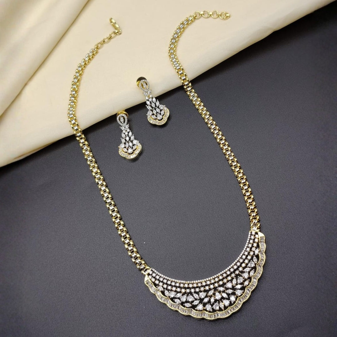 Elegant American Diamond Long Necklace