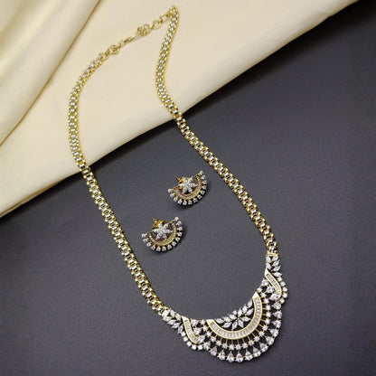Elegant American Diamond Long Necklace