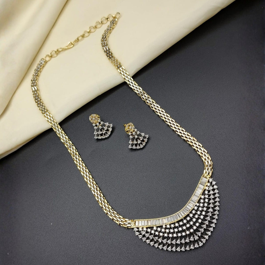 Elegant American Diamond Long Necklace