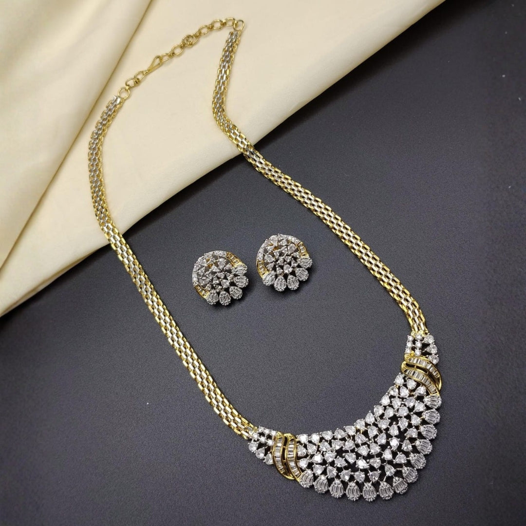 Elegant American Diamond Long Necklace