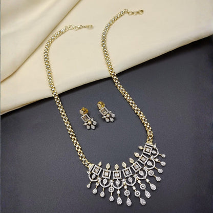 Elegant American Diamond Long Necklace