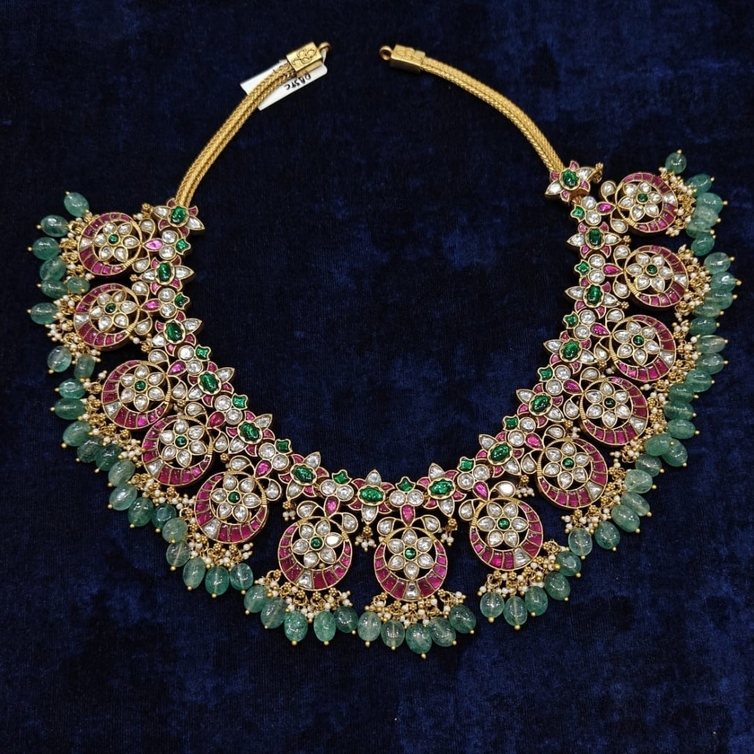 Floral Jadau Choker Necklace