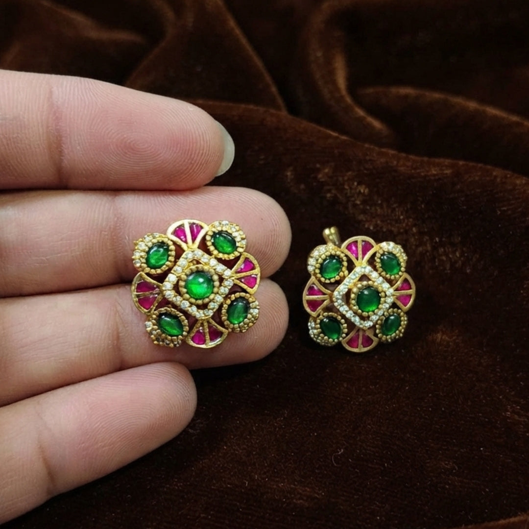 Floral Jadau Kundan Stud