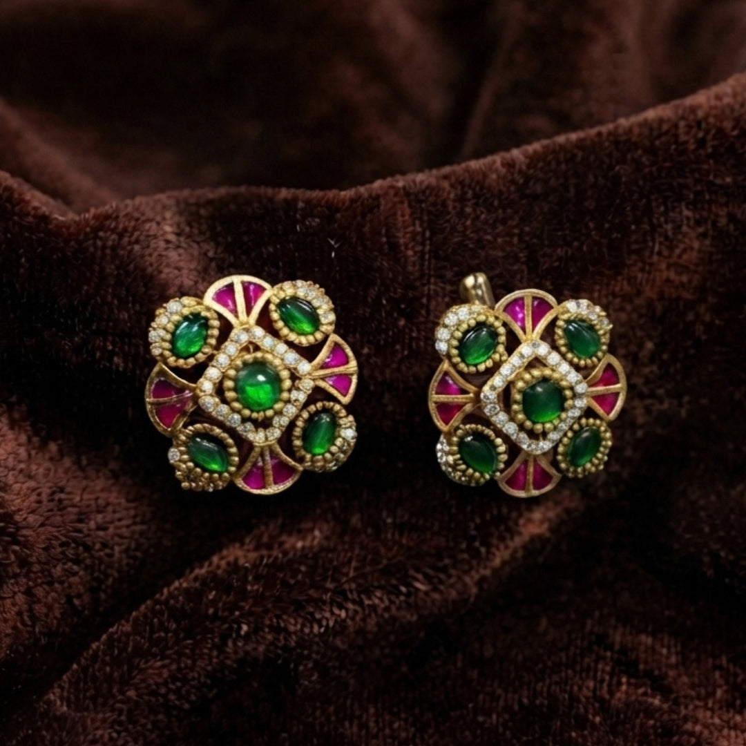 Floral Jadau Kundan Stud
