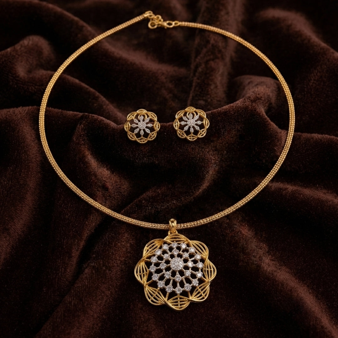 Gold-Tone Pendant AD Collar Chain