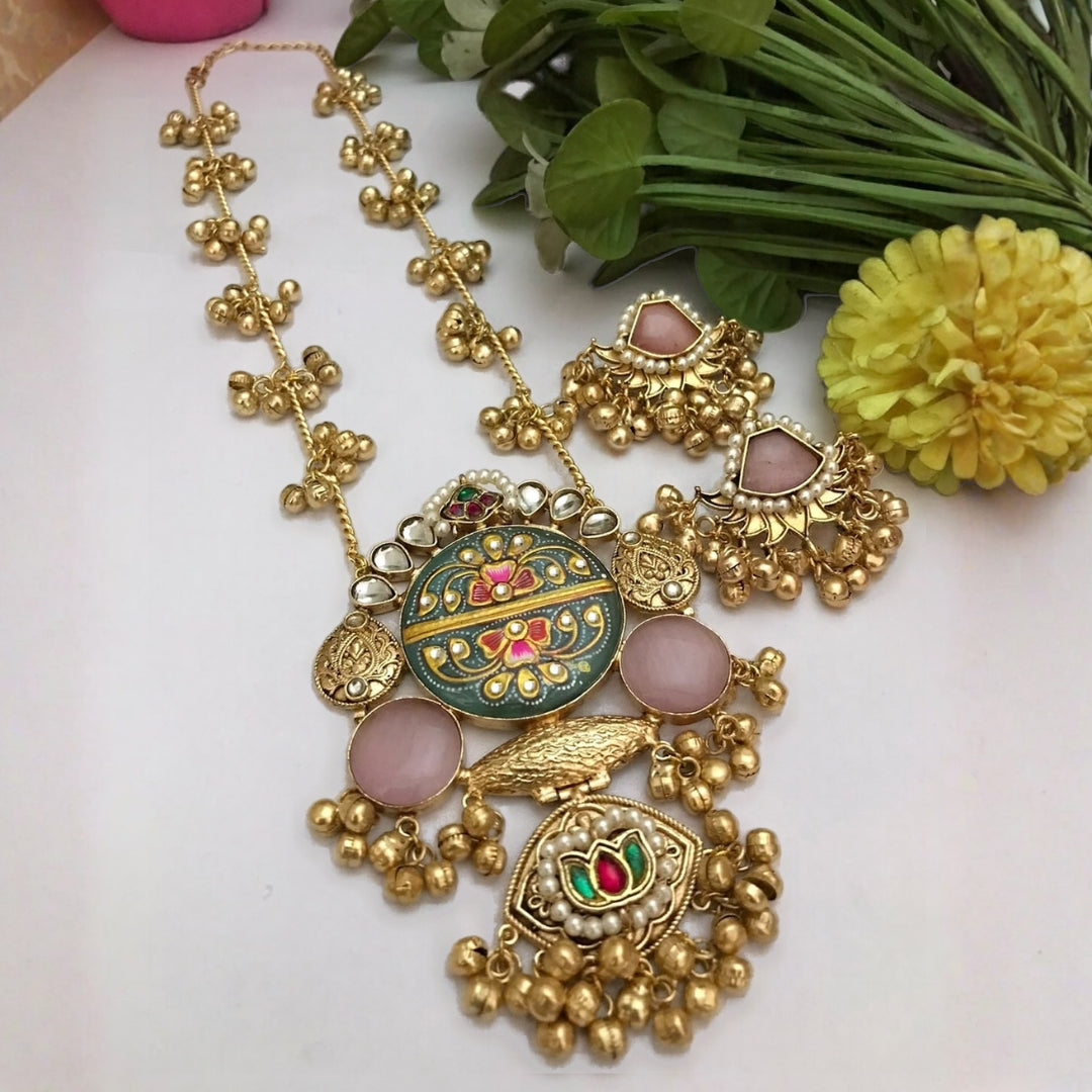 Handcrafted Kashmiri Style Meenakari & Ghungroo Set