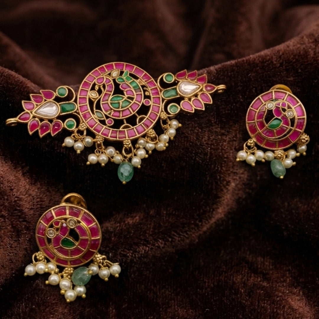 Kundan Finish Peacock Choker