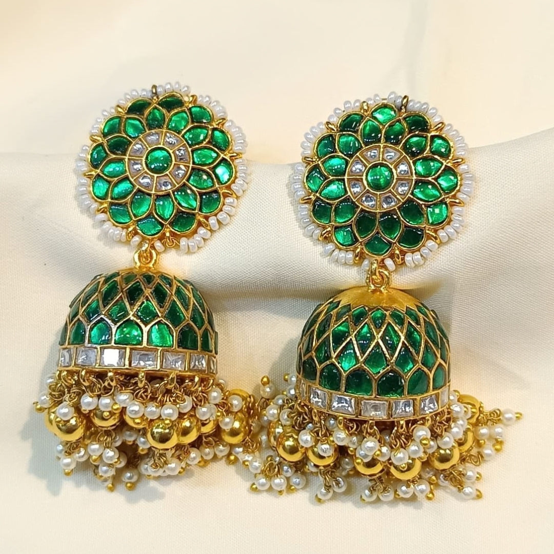 Jadau Kundan Floral Jhumka