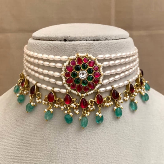 Jadau Kundan Pearl Choker