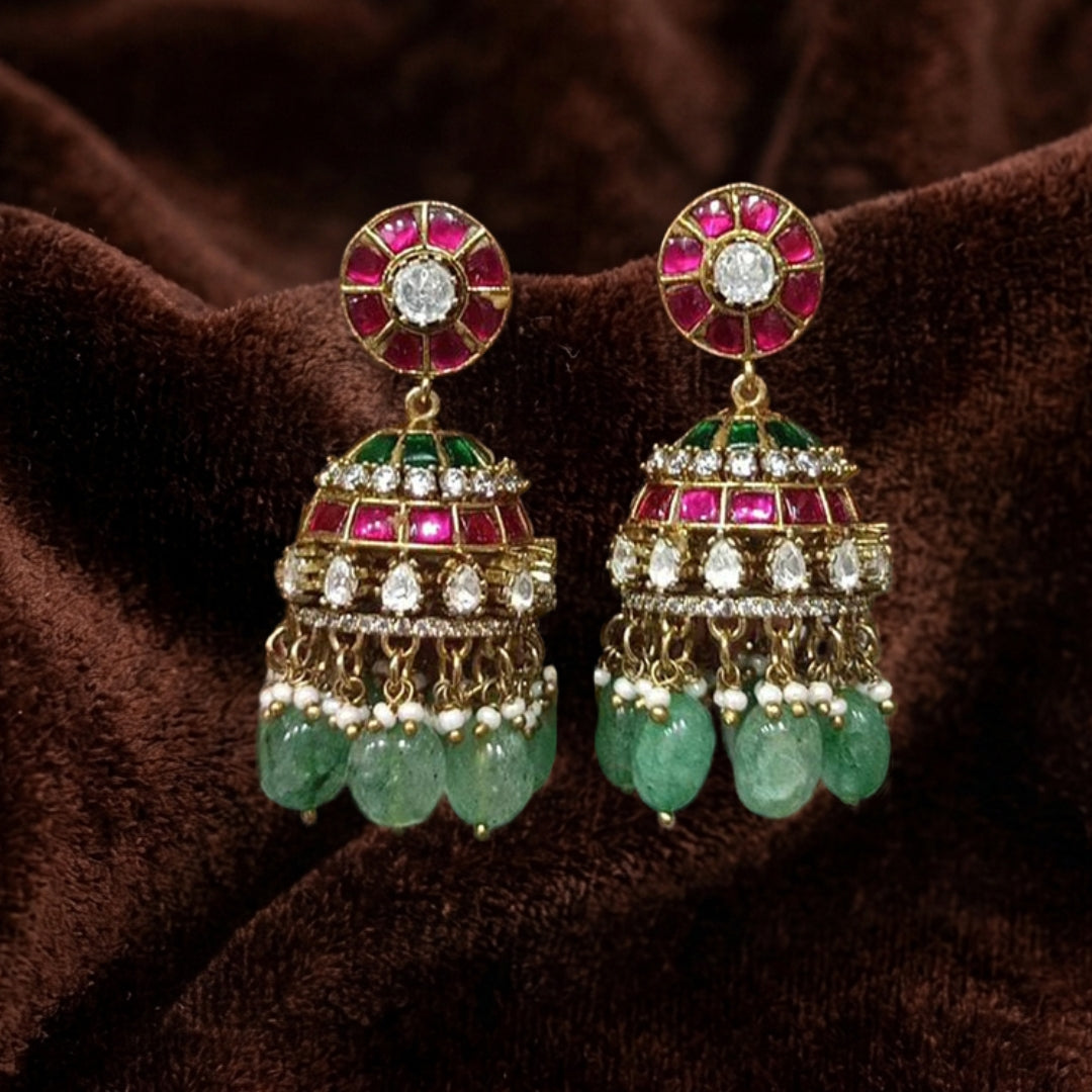 Jadau Kundan Pearl Drop Earrings