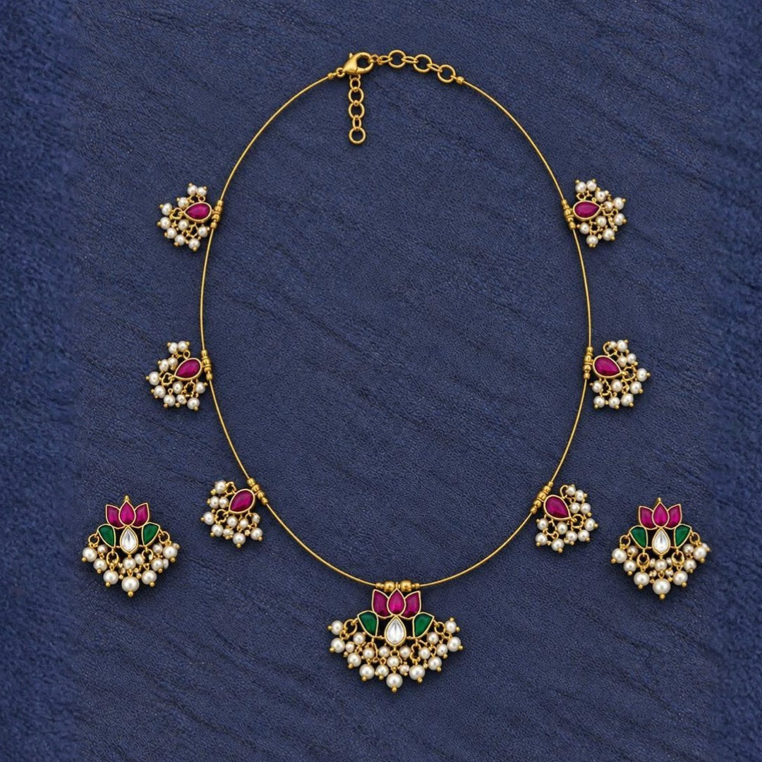 Lotus Kundan Invisible Chain