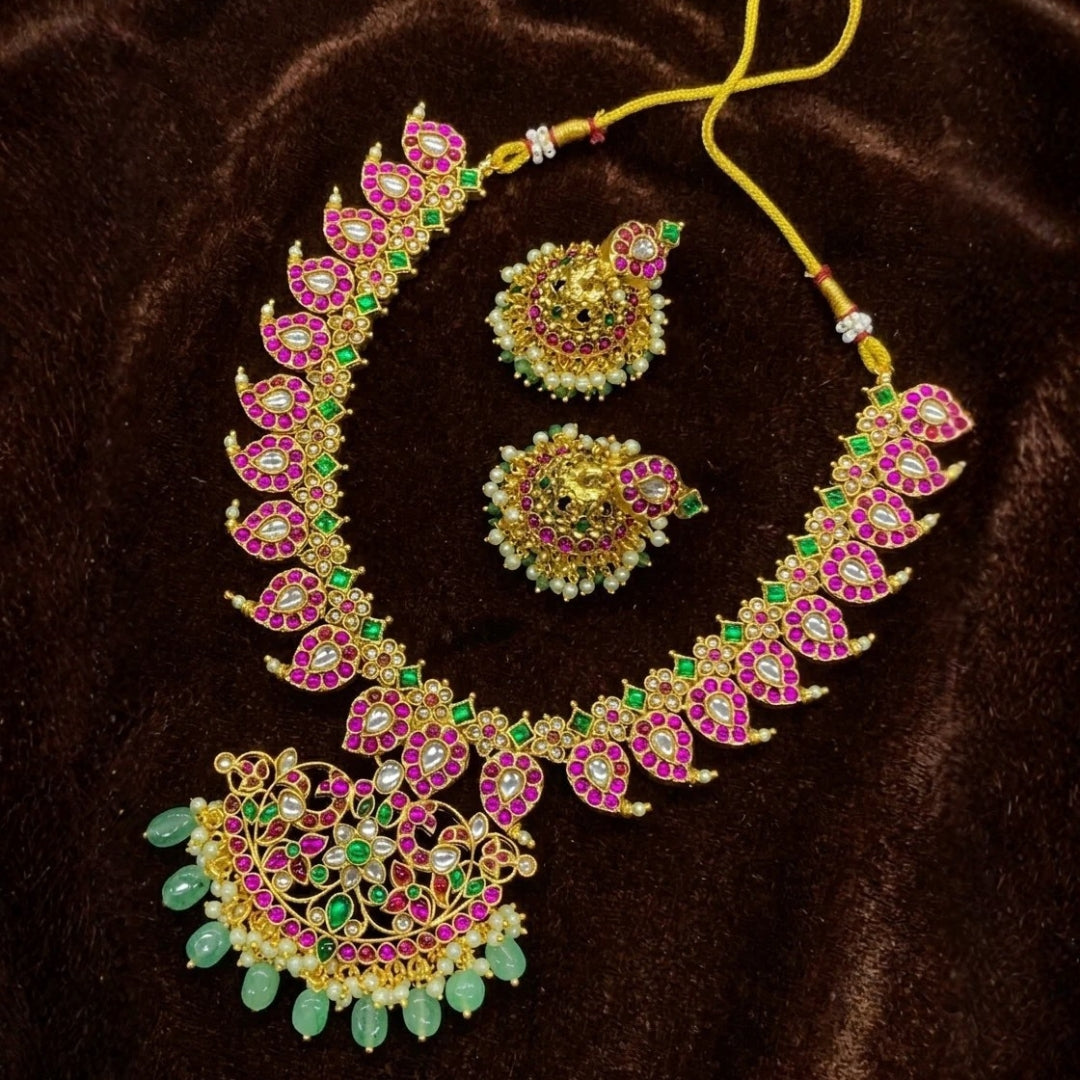Mango Leaf Jadau Kundan Set