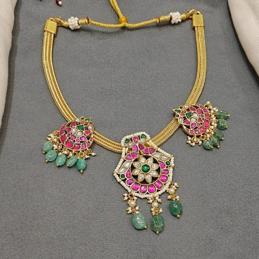 Multi-Pendant Kundan Necklace