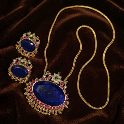 Oval Gemstone Pendant Chain