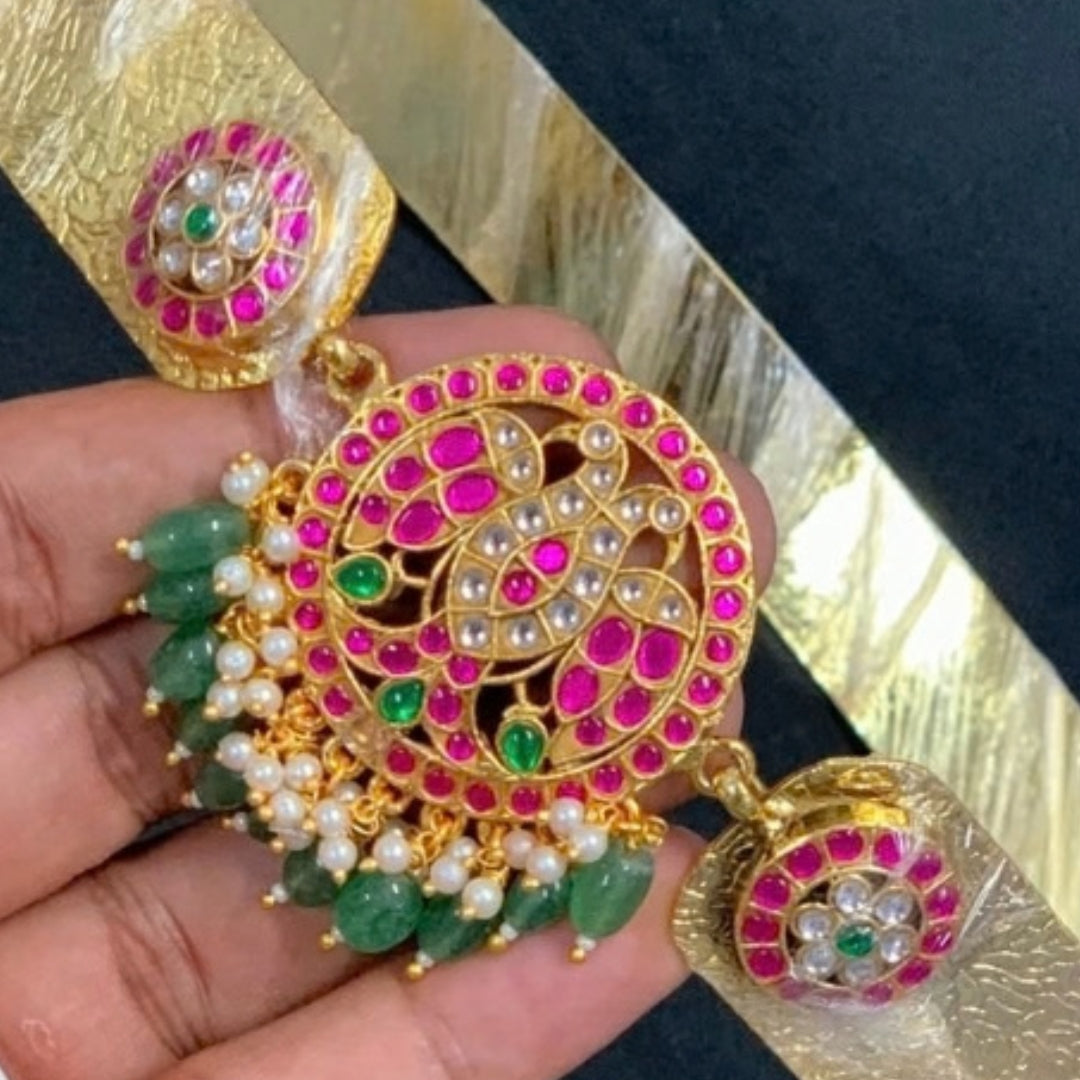 Peacock Medallion Jadau Waist Belt (Oddiyanam)