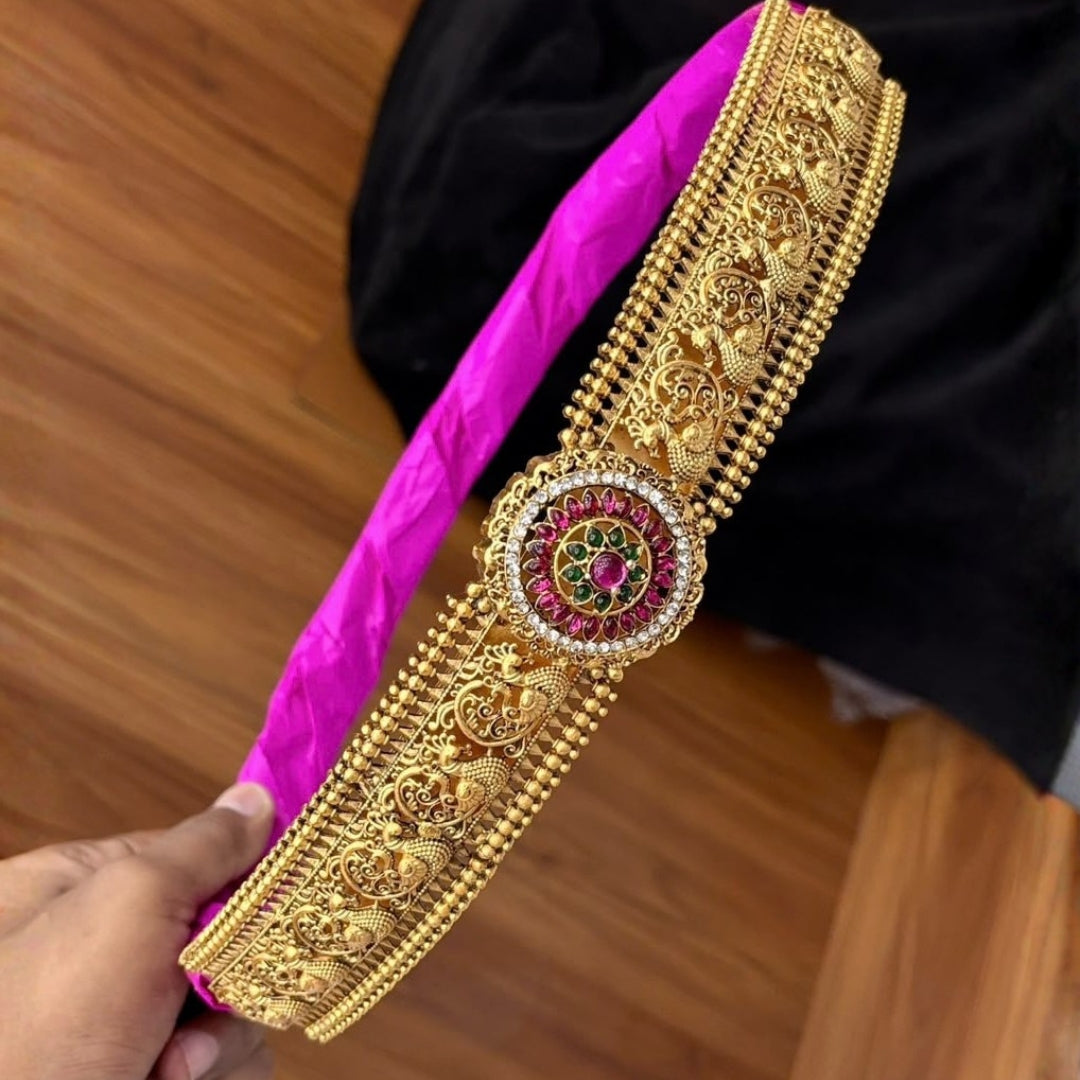 Peacock Motif Waist Belt (Oddiyanam)