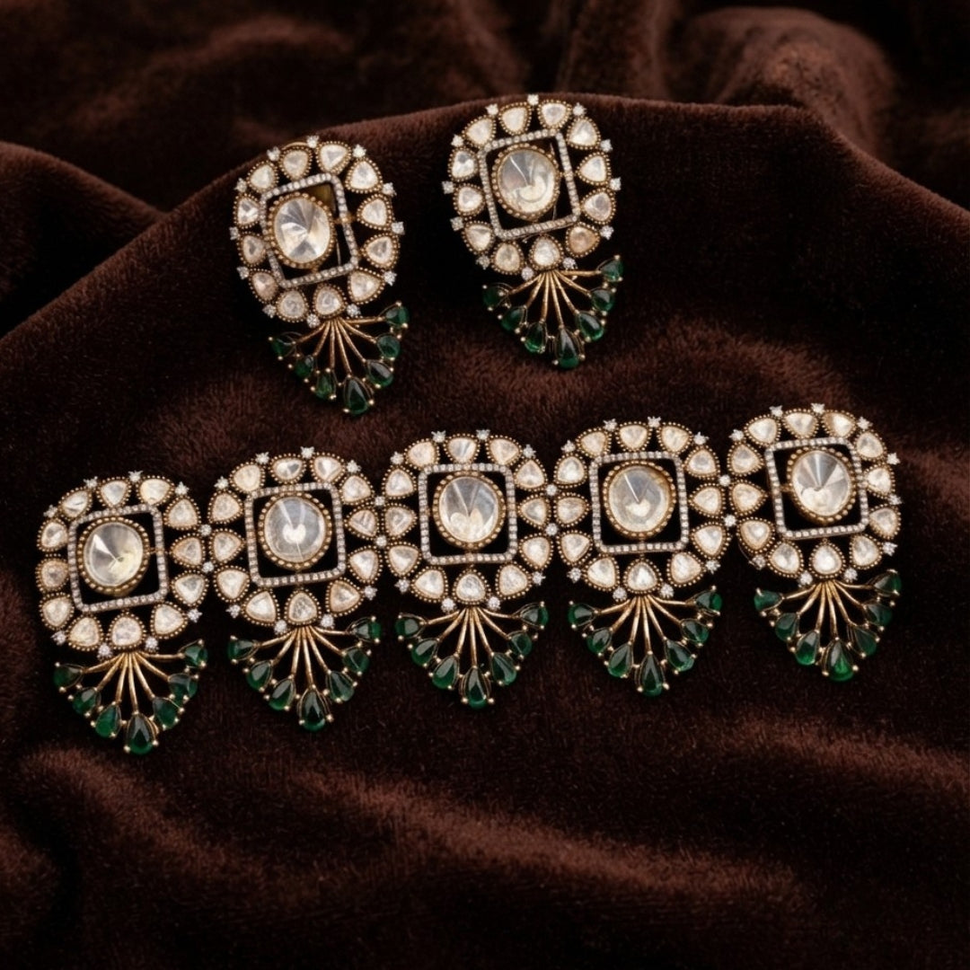 Square Medallion Kundan Choker