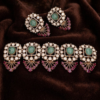 Square Medallion Kundan Choker