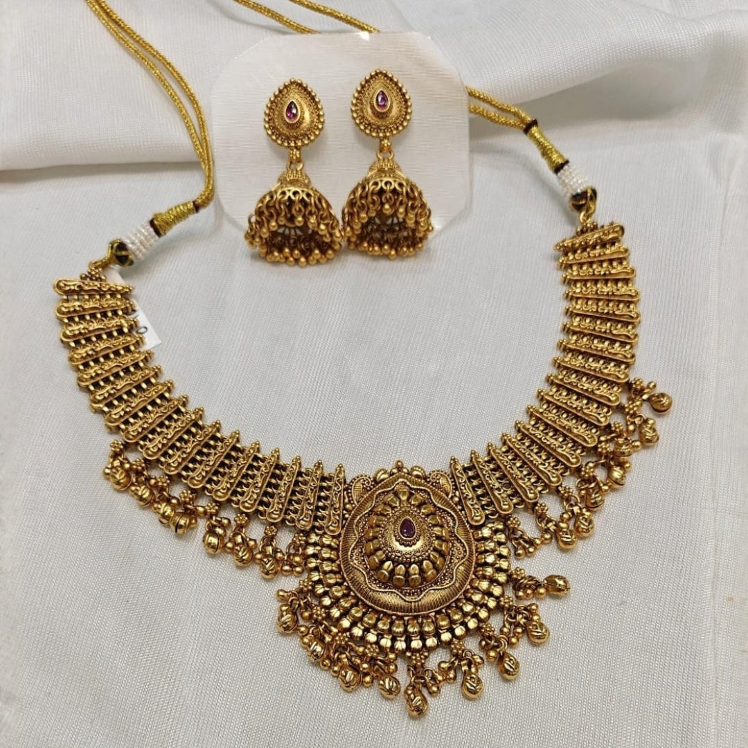 Temple Design Necklace Set