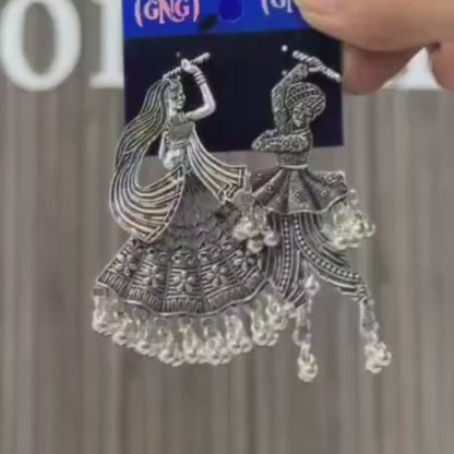 Oxidized Navratri Dancing Doll Earrings